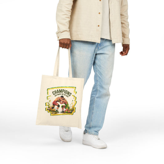 Champions Canvas Tote Bag, Eco-Friendly Shopping Bag, Gift for Sports Lovers, Reusable Tote, Vintage Design