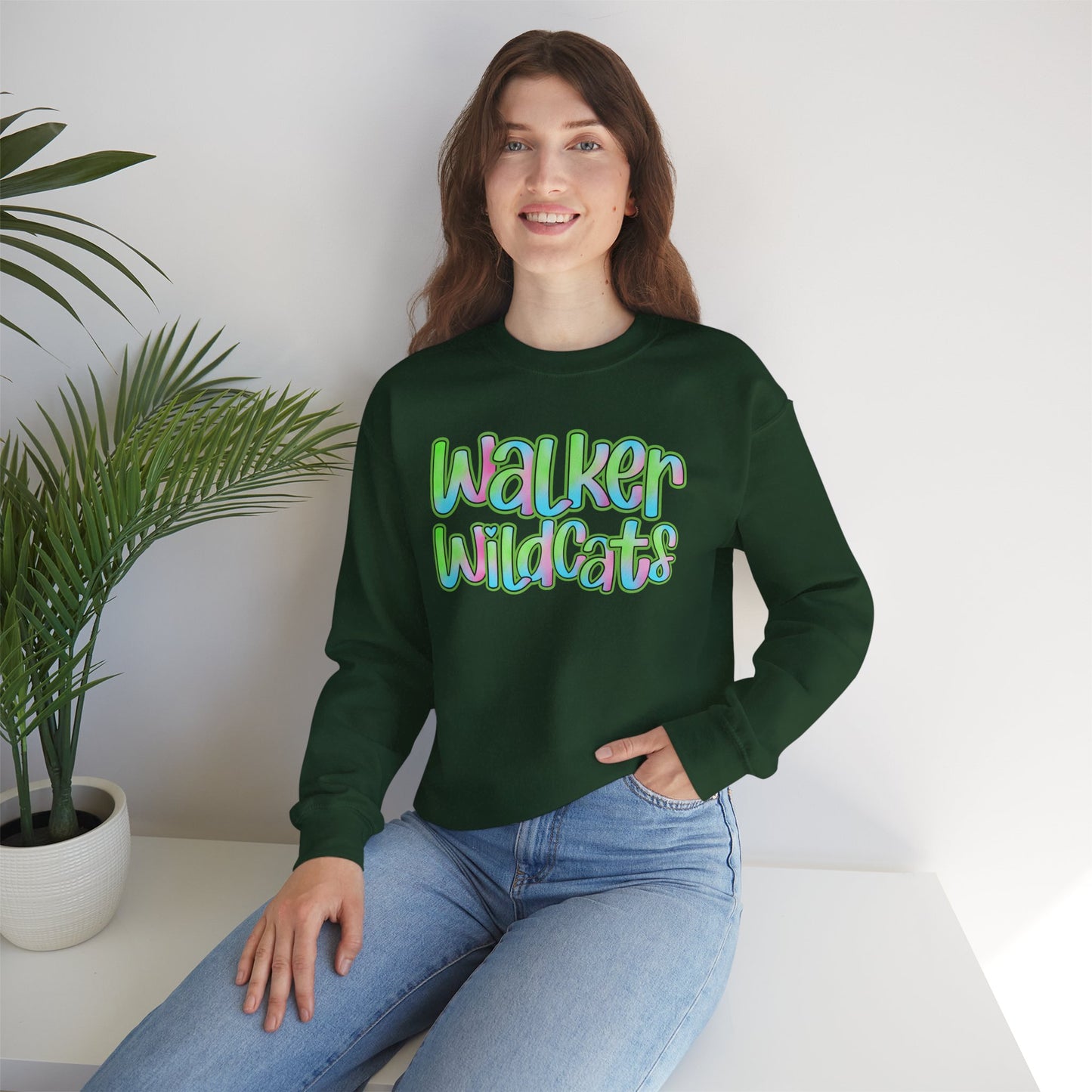 Walker Wildcats Crewneck Sweatshirt, Cozy Unisex Sweatshirt, Perfect Gift for Birthdays, Casual Wear, Wildcat Theme Apparel, Walker, La WHS, WJH