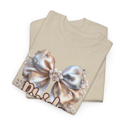 Bride Bow Unisex Heavy Cotton Tee, Wedding Gift, Bridal Shower Tee, Engagement Outfit, Bachelorette Party Apparel