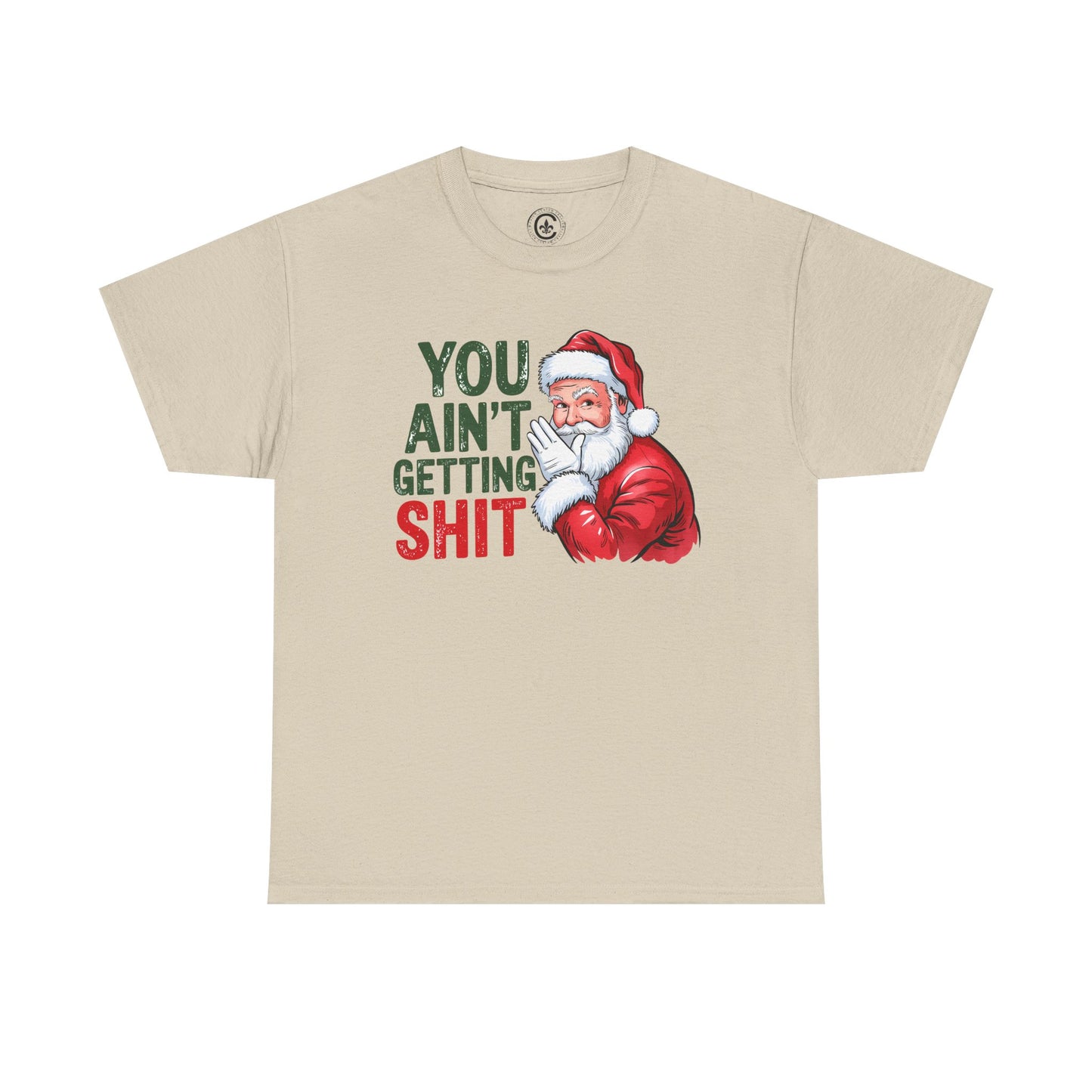 Funny Christmas Tee - Unisex Heavy Cotton Shirt - Holiday Humor, Gift for Grumpy Friends, Santa Design, Casual Wear, Christmas Party