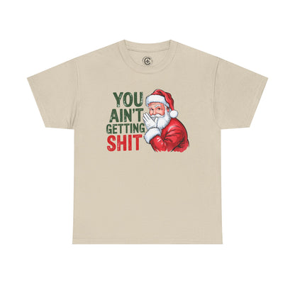 Funny Christmas Tee - Unisex Heavy Cotton Shirt - Holiday Humor, Gift for Grumpy Friends, Santa Design, Casual Wear, Christmas Party