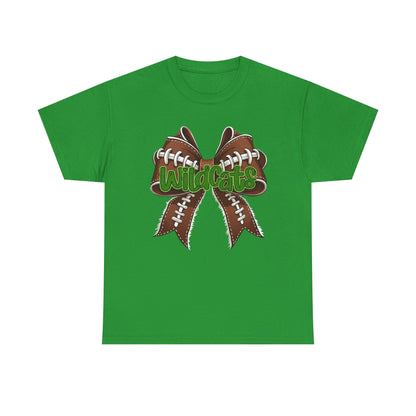 Wildcats Football Bow Unisex Heavy Cotton Tee | Sportswear, Team Spirit, Casual Wear, Gifts for Fans, Game Day Outfit
