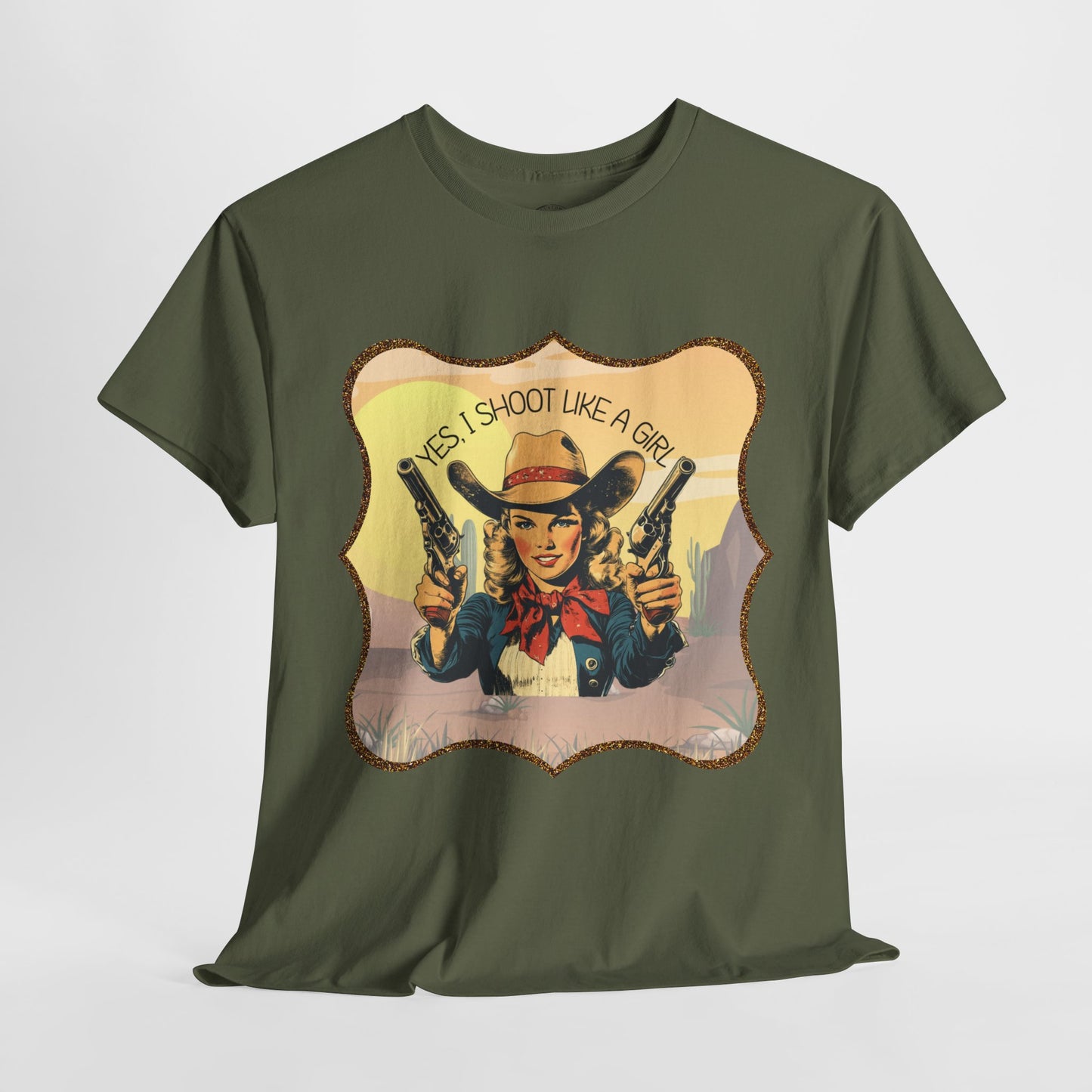 Personalized, Western Style Graphic Tee - "Yes, I Shoot Like A Girl", Cowgirl Shirt, Gift for Her, Feminist Apparel, Casualwear, Rodeo Outfit