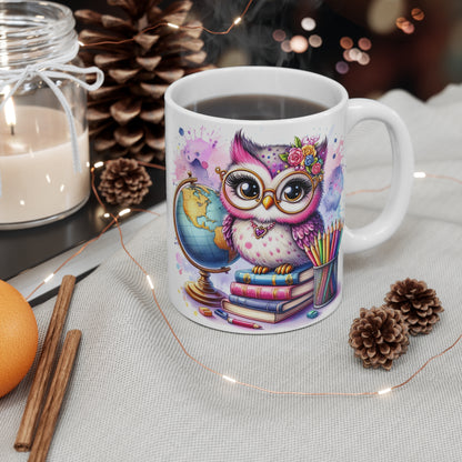 Cute School, Owl, Student, Librarian, Teacher Mug | Perfect Gift for Educators, Back to School, Classroom Decor, Appreciation Day, Coffee Lovers