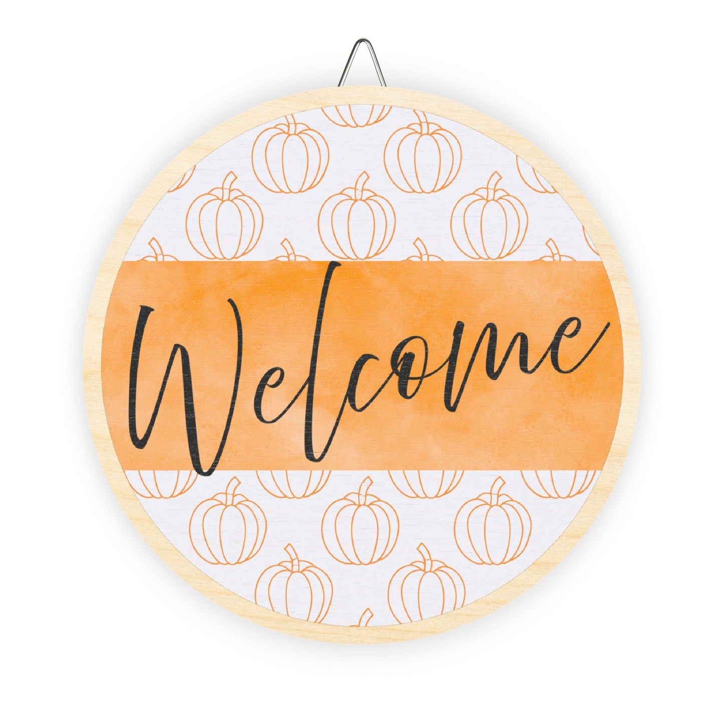 Welcome, Fall, Pumpkins, Thanksgiving Door, Decor, Sign, Wreath, Wooden Door Hanger