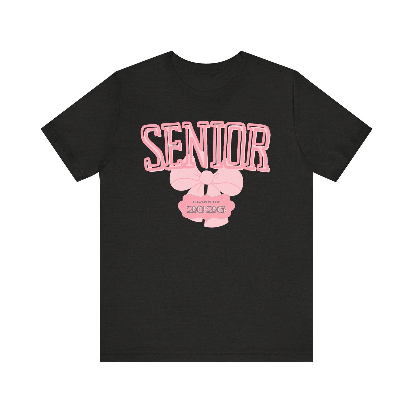 Senior Class of 2026 Bow Graphic Bella Canvas Tee, Cute College Shirt, Unisex Short Sleeve Top, Gift for Students, High School Graduation Apparel