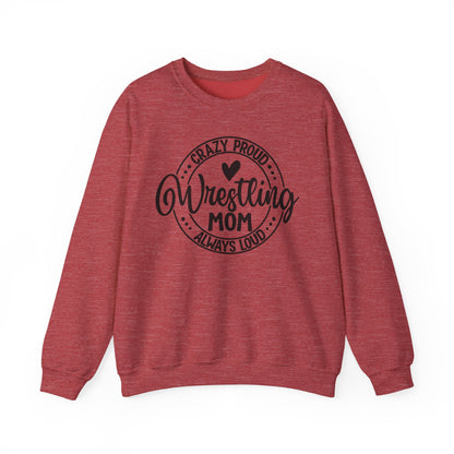 Crazy Loud Wrestling Mom Sweatshirt | Unisex Crewneck | Game Day Apparel, Sports Hoodie, Relaxed Fit, Fan Gear,