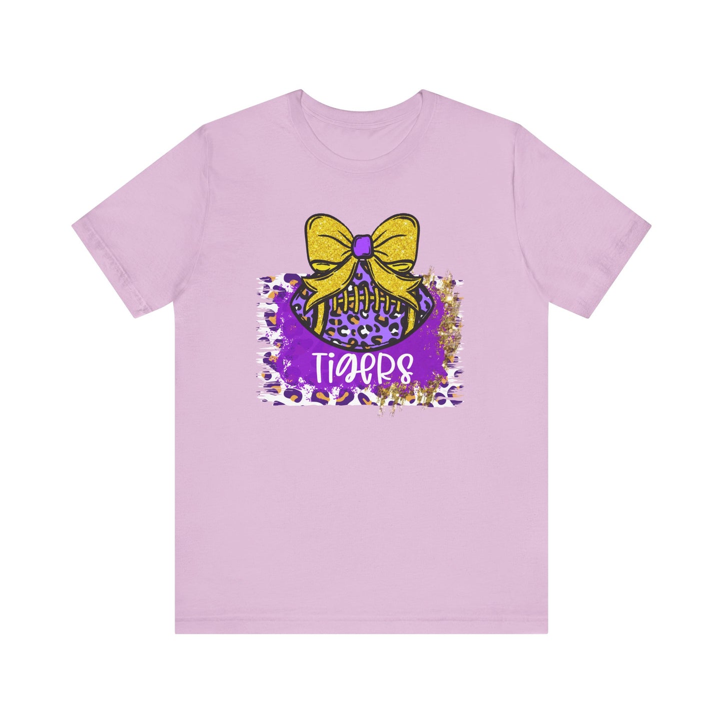 Tigers, Football, Animal Print, Glitter Bow, unisex tshirt tee