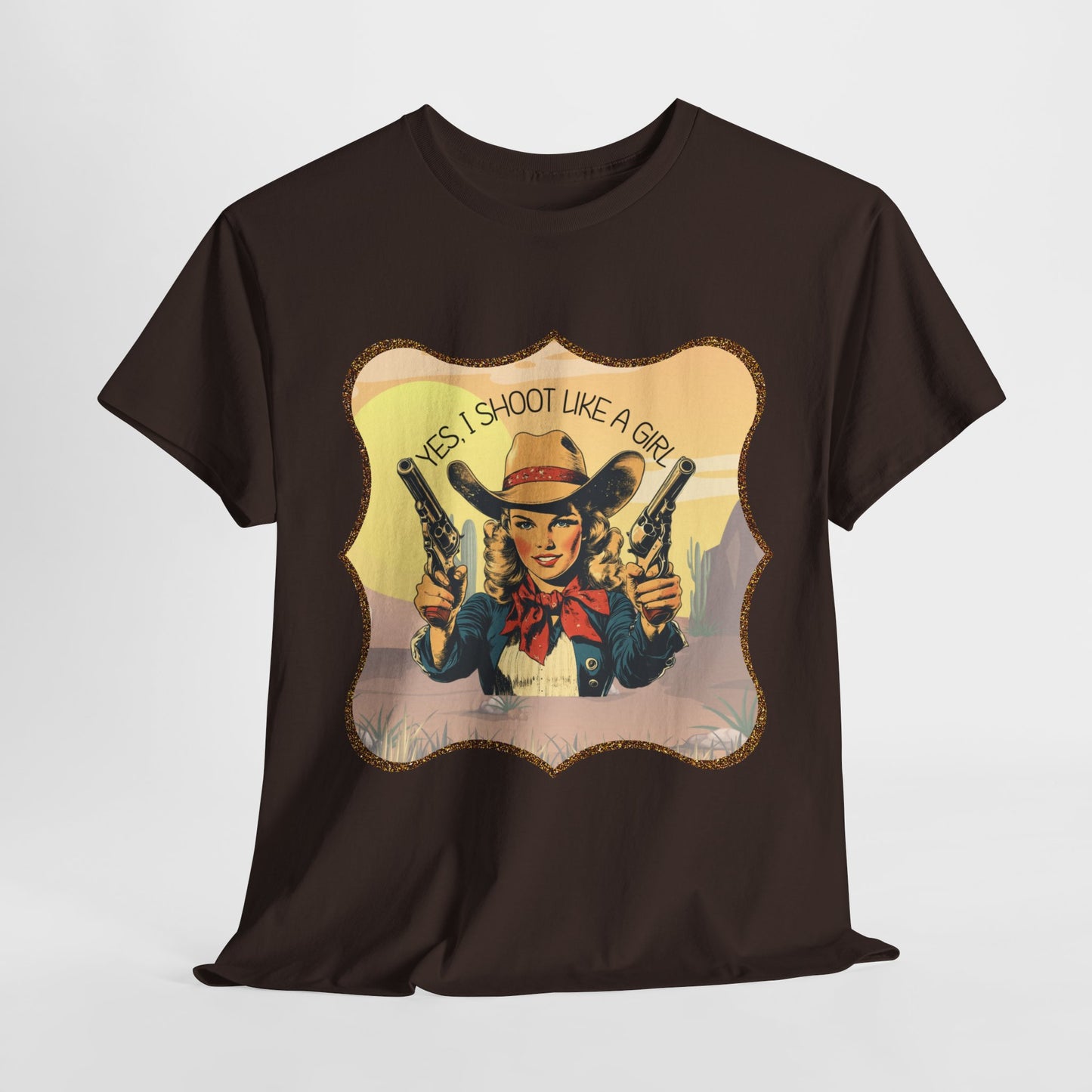 Personalized, Western Style Graphic Tee - "Yes, I Shoot Like A Girl", Cowgirl Shirt, Gift for Her, Feminist Apparel, Casualwear, Rodeo Outfit
