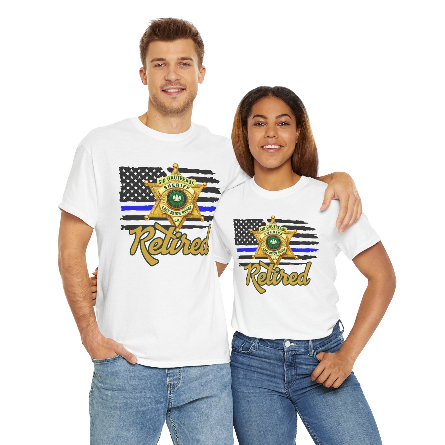 EBRSO Badge Retired Sheriff Heavy Cotton Tee, Unisex Tee, Law Enforcement Gift, Retirement Celebration T-shirt