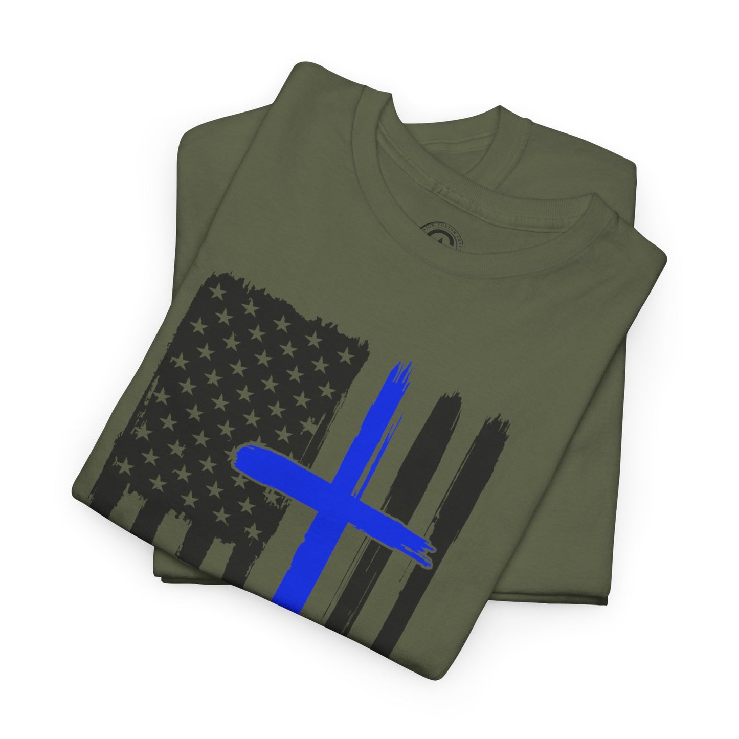 Thin Blue Line, Cross, Flag Graphic Tee, T-Shirt, Unisex Humor Shirt, Gifts for Friends, Casual Wear, law enforcement