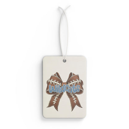 Blue Glitter Wildcats, Football Bow Car Air Freshener with Custom Design, Cute Home Fragrance Tag, Unique Gift for Car Lovers,