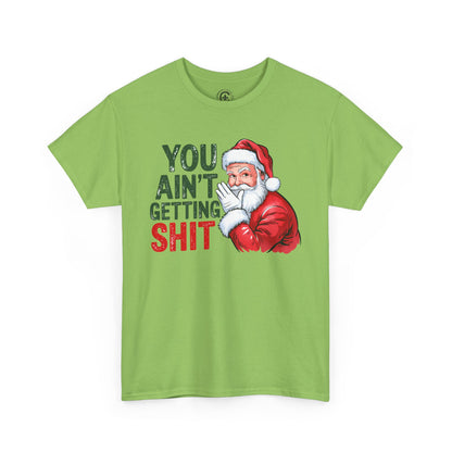 Funny Christmas Tee - Unisex Heavy Cotton Shirt - Holiday Humor, Gift for Grumpy Friends, Santa Design, Casual Wear, Christmas Party