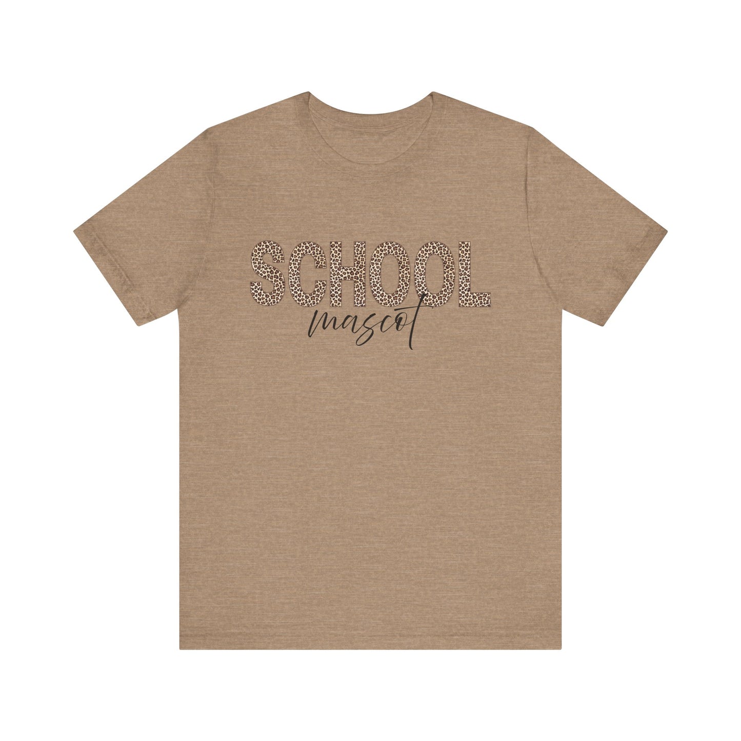 Leopard Custom School and Mascot School Spirit Tee | Unisex Short Sleeve T-Shirt for Back to School, Teachers, Students, Graduation, School Events