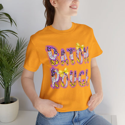 Baton Rouge Graphic Tee, Cute Font, Purple and Gold, LSU, Tigers, Football, Baseball, Team