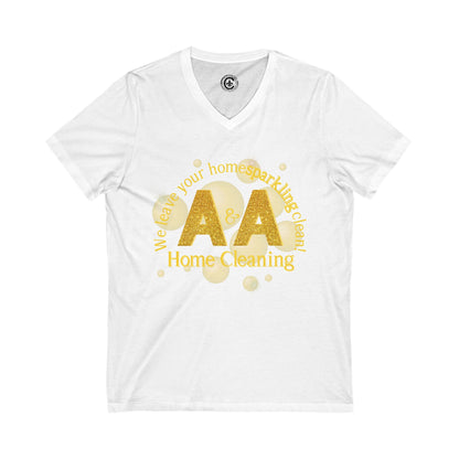 A&A, Yellow Logo on a VNeck, Bella Canvas