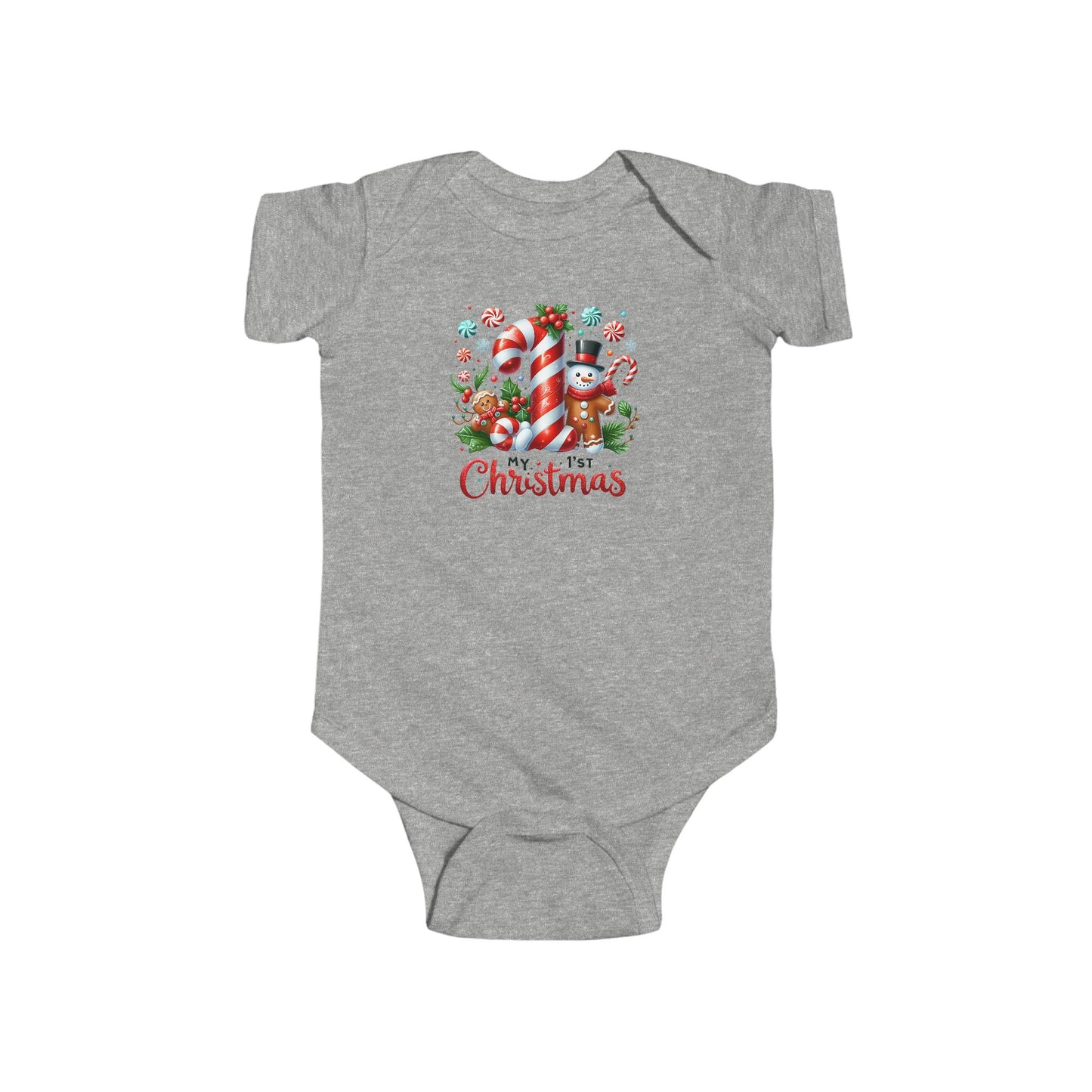 Christmas Infant Bodysuit, Cute Holiday Baby Outfit, Newborn First, 1st Christmas