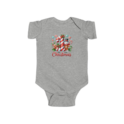 Christmas Infant Bodysuit, Cute Holiday Baby Outfit, Newborn First, 1st Christmas