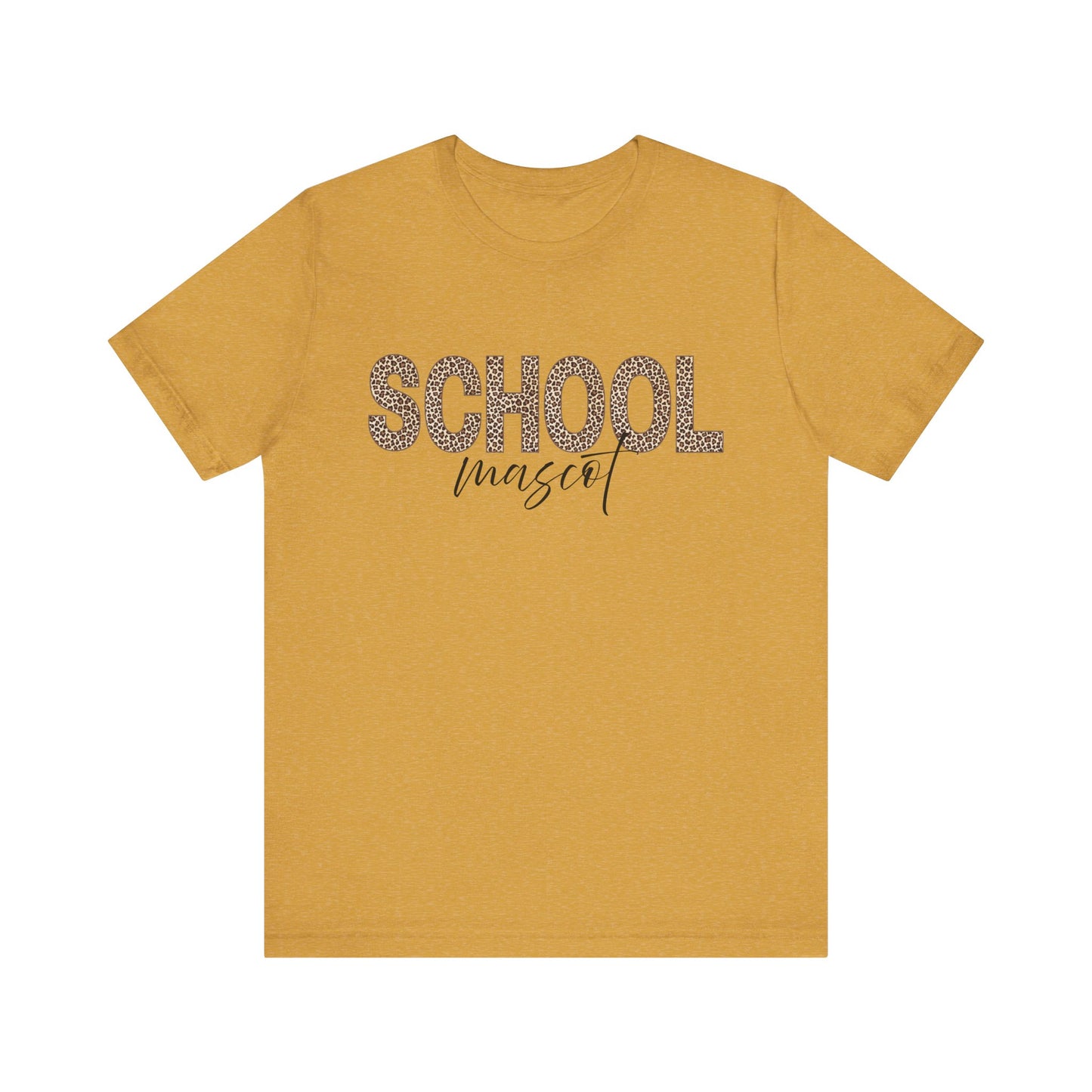 Leopard Custom School and Mascot School Spirit Tee | Unisex Short Sleeve T-Shirt for Back to School, Teachers, Students, Graduation, School Events