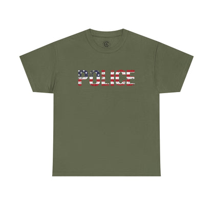 Police Flag Graphic Tee, T-Shirt, Unisex Humor Shirt, Gifts for Friends, Casual Wear, law enforcement