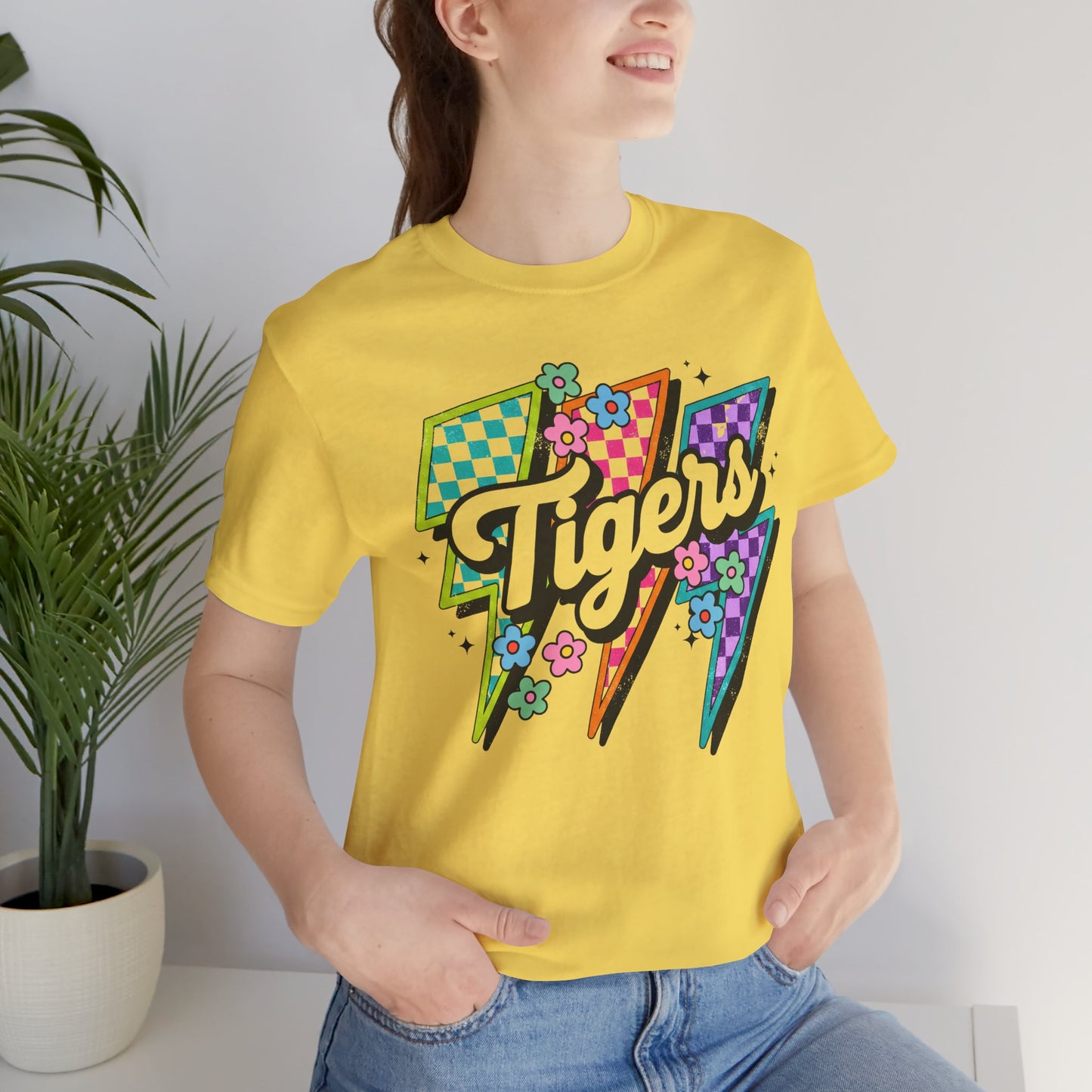 Colorful Tigers Retro, lightning, unisex, funky