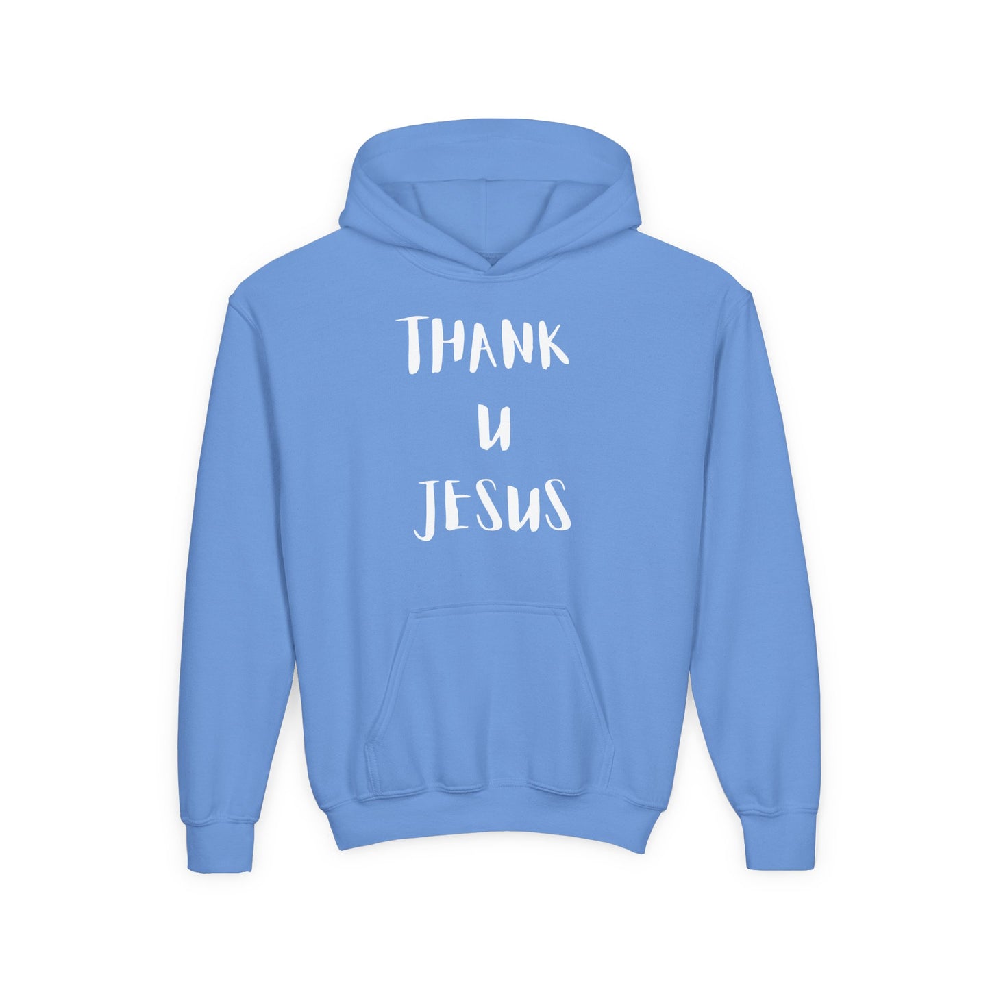 Thank you Jesus, John 3:16 Youth Heavy Blend Hooded Sweatshirt, Thank U Jesus Faith Hoodie, Christian Youth Apparel, Religious Gift for Teens, John 3:16 Inspired