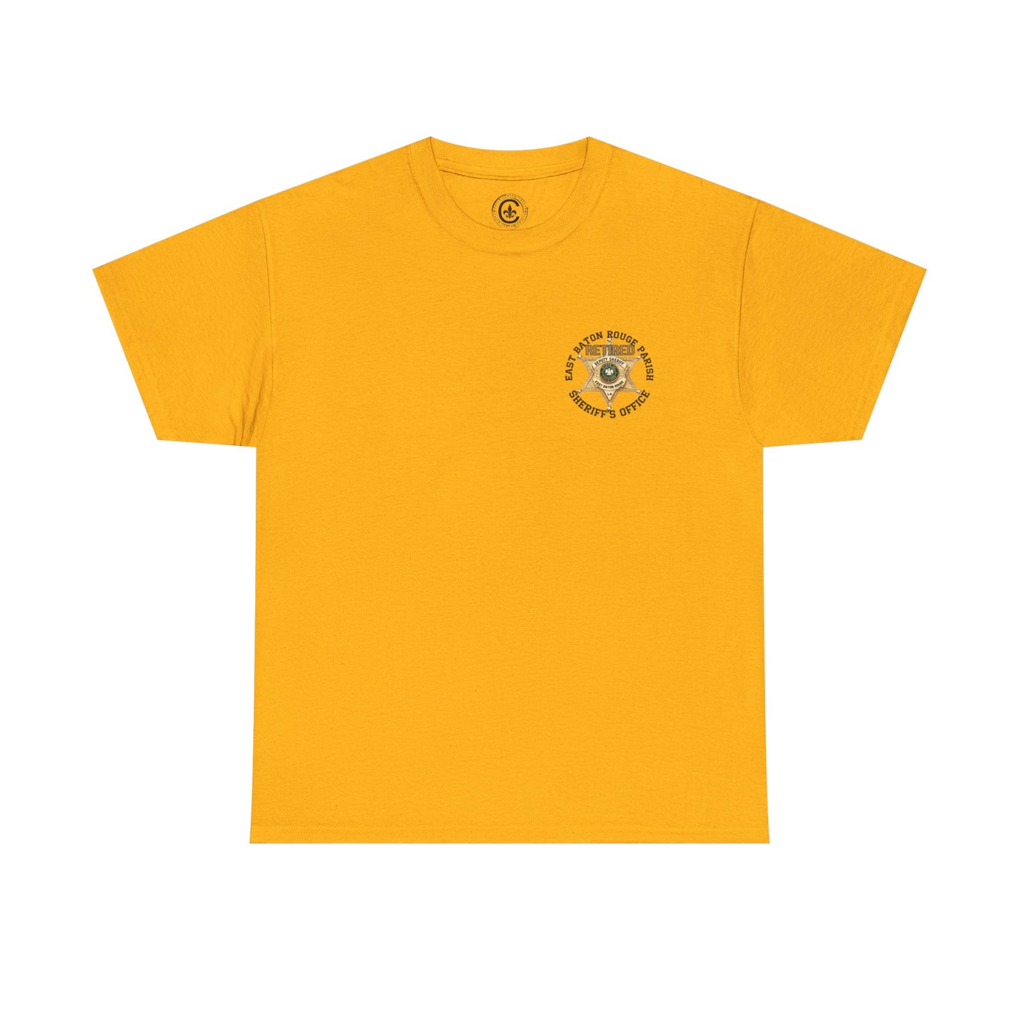 Pocket Front, Design on Back EBRSO Badge Retired Sheriff Heavy Cotton Tee, Unisex Tee, Law Enforcement Gift, Retirement Celebration T-shirt