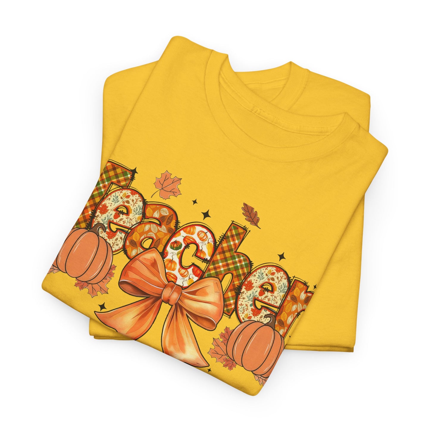 Charming Teacher Tee: Fall Vibes, Unisex Cotton Shirt, Perfect Gift for Educators, Halloween, Thanksgiving, Back to School