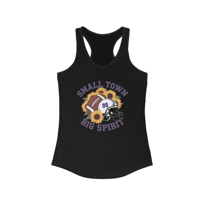Small town, Big Spirit, Denham Springs, Football, Women's Racerback Tank Top, Perfect for Game Day, Sports Events, Tailgating, and Everyday Wear
