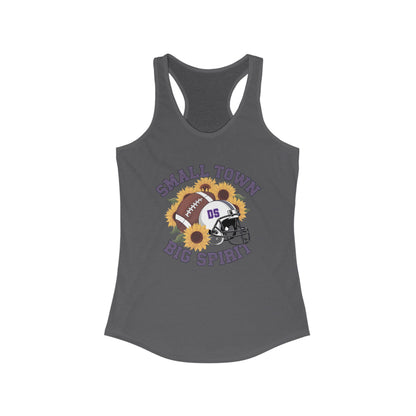 Small town, Big Spirit, Denham Springs, Football, Women's Racerback Tank Top, Perfect for Game Day, Sports Events, Tailgating, and Everyday Wear