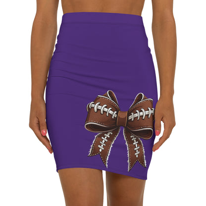 Purple, Football Bow Women's Pencil Skirt, Stylish Skirt for Office, Fun Night Out, Geaux LSU Tigers!, homecoming