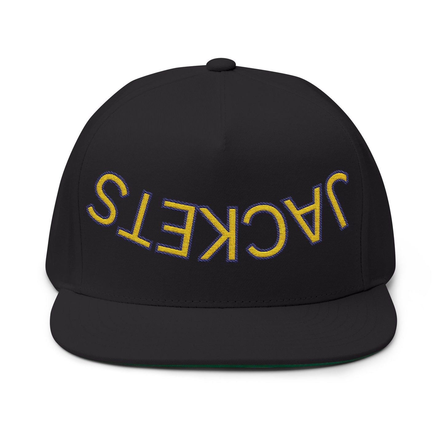 Jackets, Denham Springs, Embroidered Flat Bill Cap - Stylish Snapback Hat for Trendsetters, Summer Festivals, Gift Idea, Casual Wear, Street Fashion