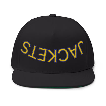 Jackets, Denham Springs, Embroidered Flat Bill Cap - Stylish Snapback Hat for Trendsetters, Summer Festivals, Gift Idea, Casual Wear, Street Fashion