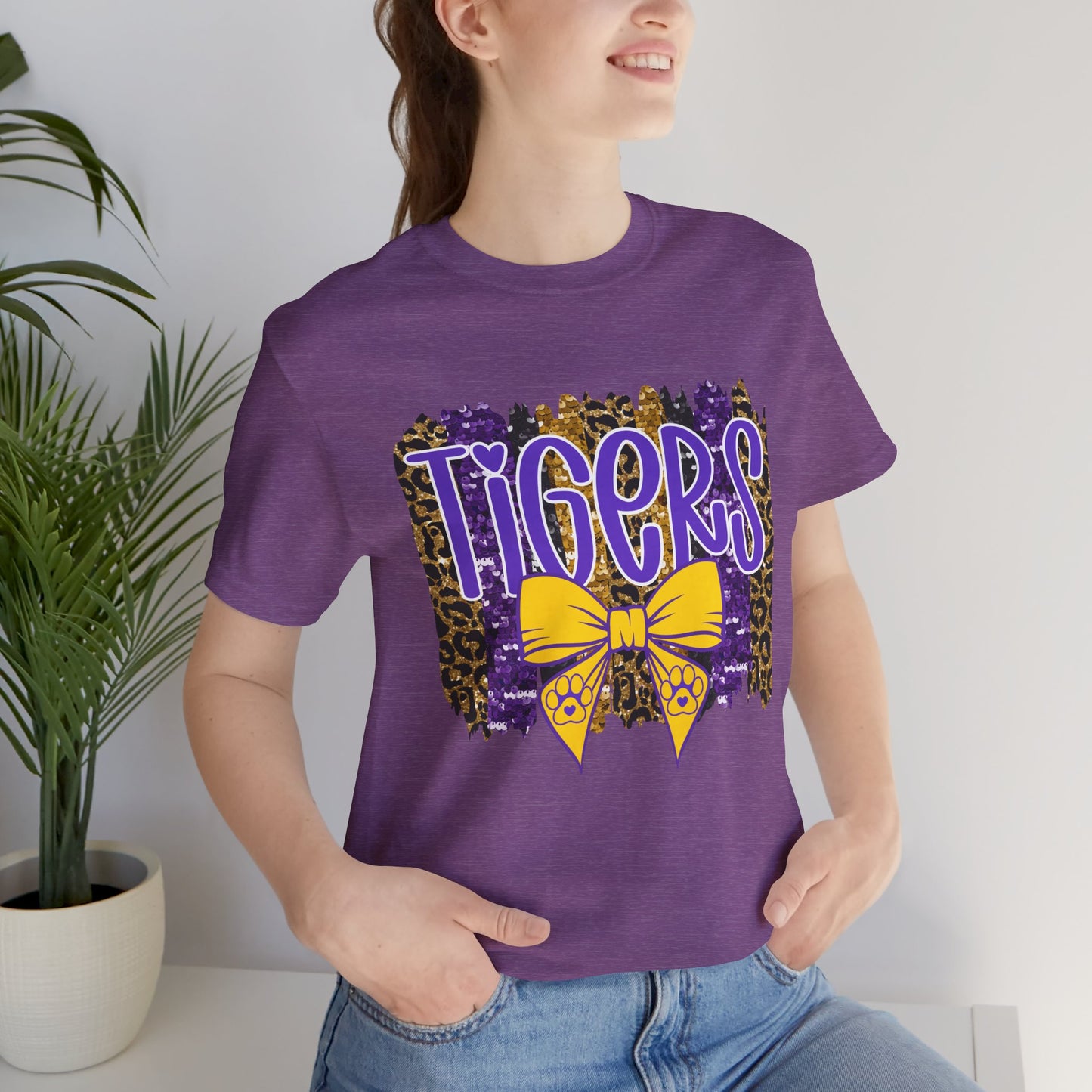 Tigers T-Shirt, Unisex Graphic Tee, Tiger Stripes, Game Day, LSU