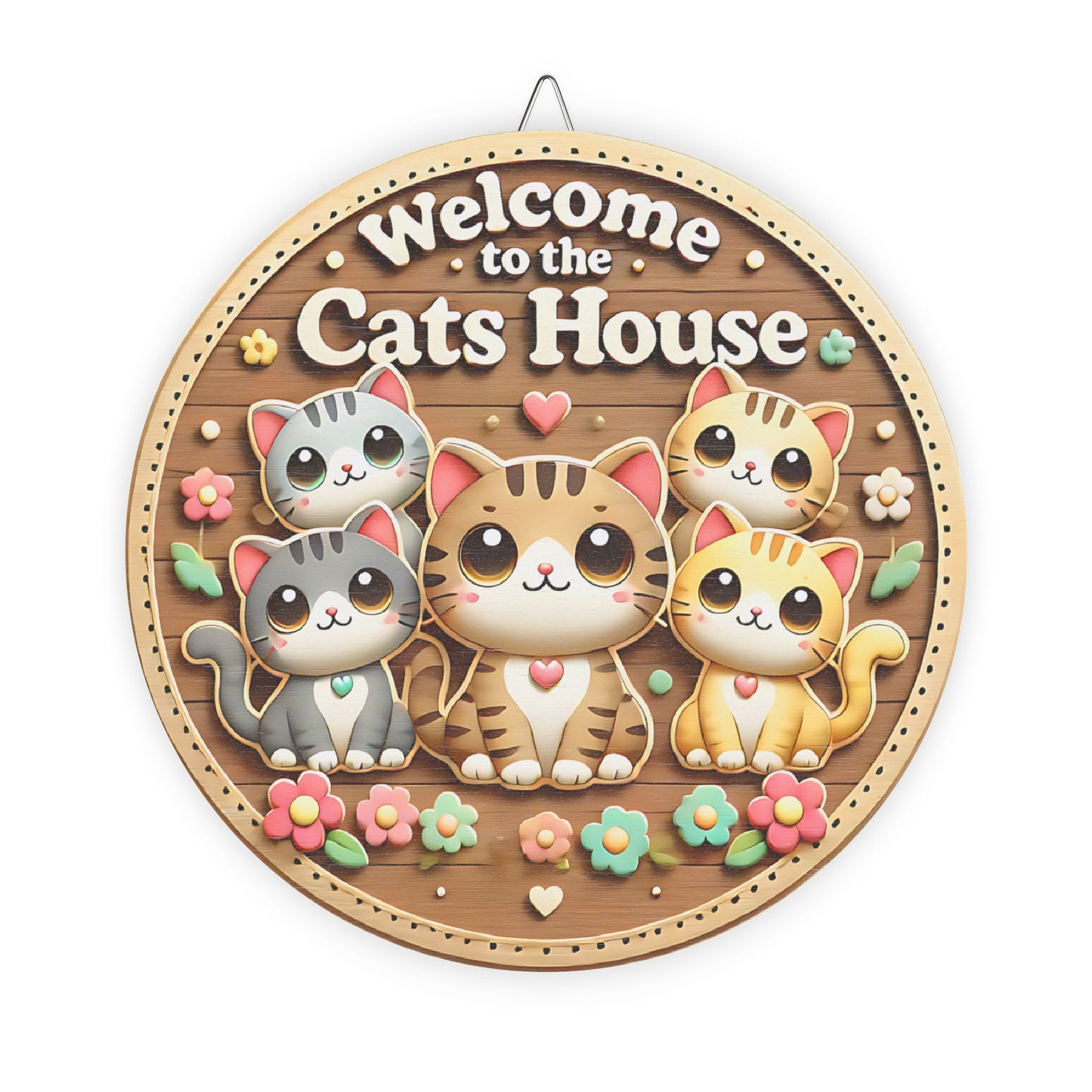 Cute Cat-Themed Wooden Sign, Welcome to the Cats House Decor, Pet Lover Gift, Home Decoration, Cat Lover Wall Art, Kitten Wall Hanging