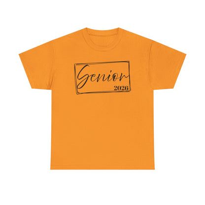 Senior 2026 Unisex Heavy Cotton Tee, Back to School Shirt, Teacher Gift, Kids Clothing, Classroom Style, Educational Apparel