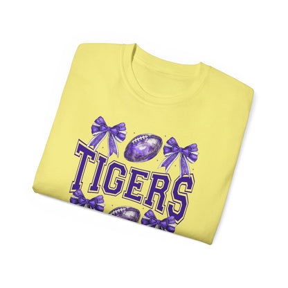 LSU Gold Day, Tigers, Bows, Football Tee, Cute Football T-Shirt, Gift for Sports Lovers, Unique Football Apparel, Casual Everyday Wear