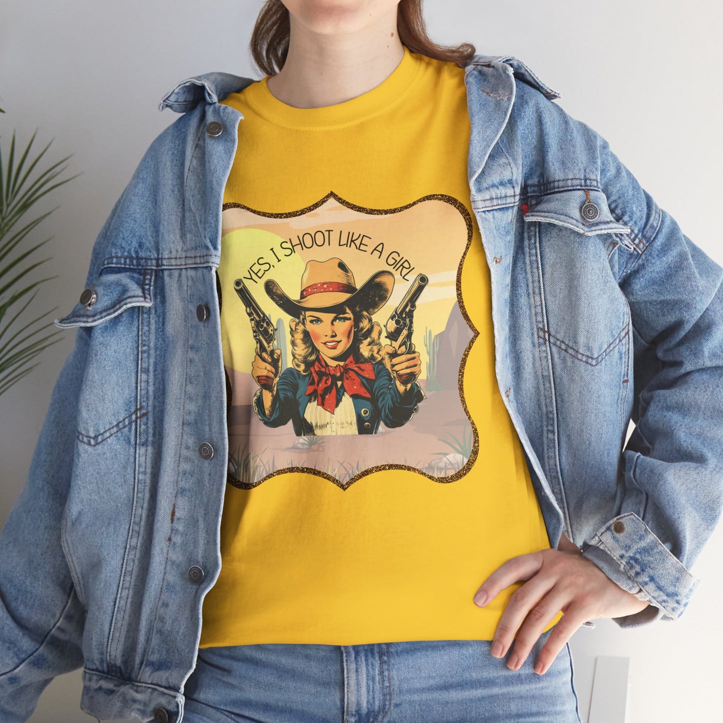 Personalized, Western Style Graphic Tee - "Yes, I Shoot Like A Girl", Cowgirl Shirt, Gift for Her, Feminist Apparel, Casualwear, Rodeo Outfit