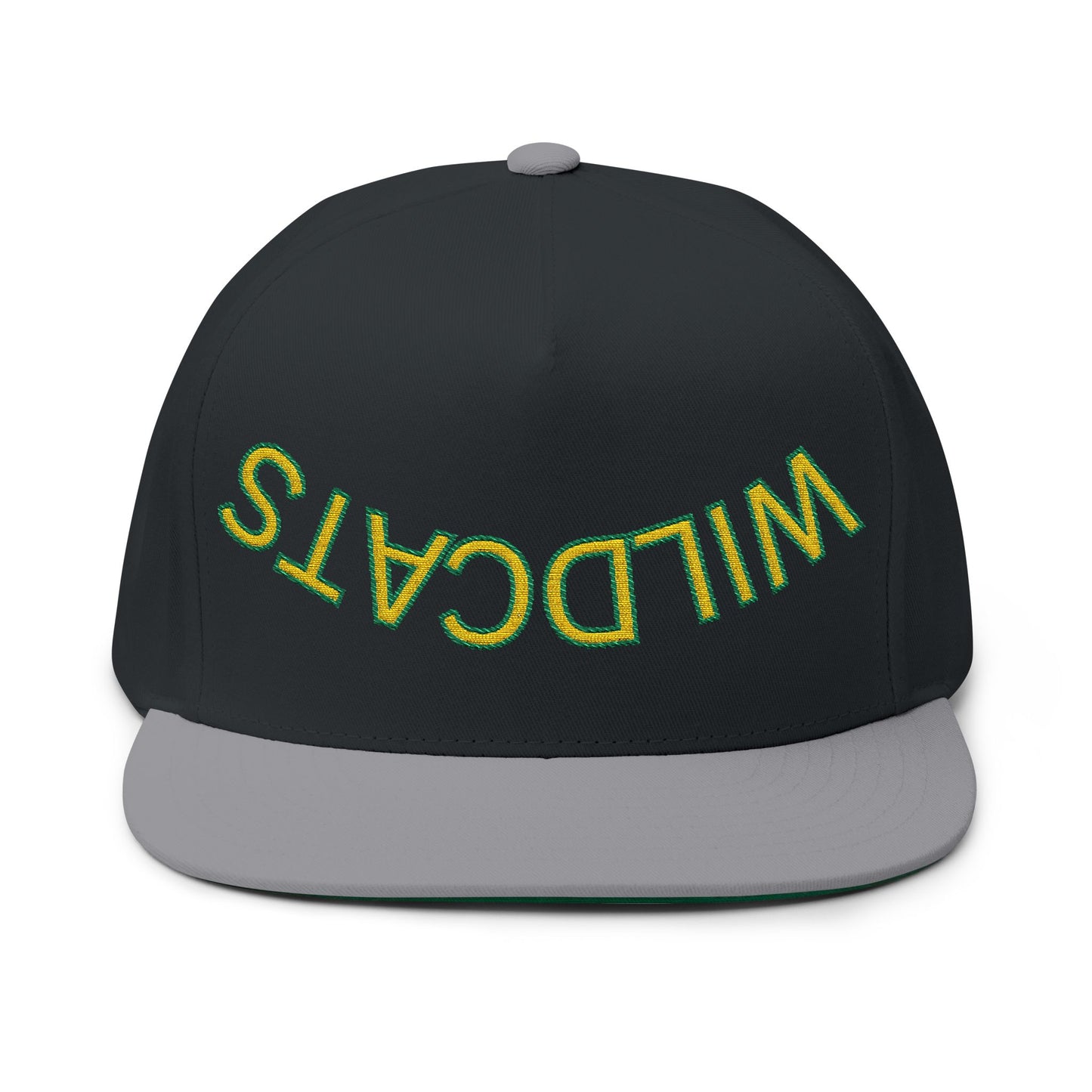Upside down Wildcats, Embroidered Flat Bill Cap - Wildcats, Urban Streetwear Hat, Cool Summer Accessory, Gift for Him/Her, Trendy Headwear