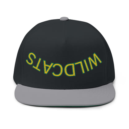 Upside down Wildcats, Embroidered Flat Bill Cap - Wildcats, Urban Streetwear Hat, Cool Summer Accessory, Gift for Him/Her, Trendy Headwear