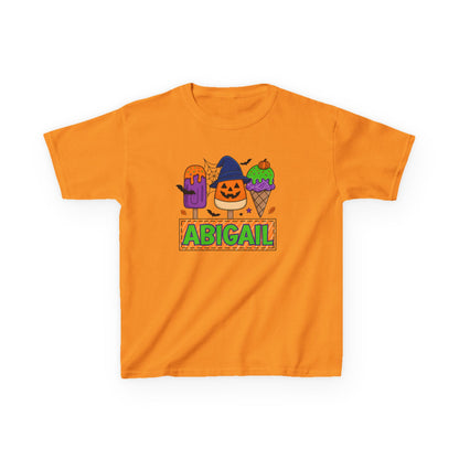 Personalized Kids Halloween Tee, Spooky T-Shirt, Custom Name Shirt, Fun Fall Apparel, Kids Costume Top, Halloween Gift Idea, Trick or Treat Wear