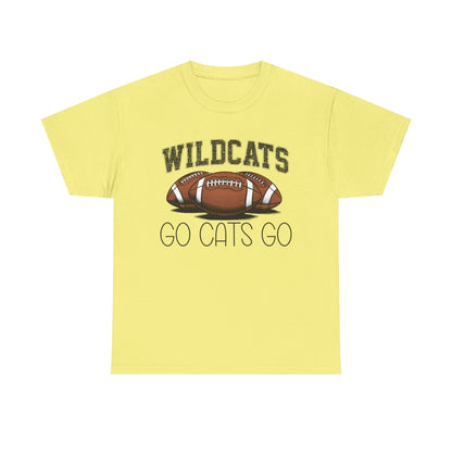 Wildcats Football Spirit Tee - Unisex Heavy Cotton T-Shirt for Fans, Game Day, Tailgating, Sports Events, Gift for Her/Him