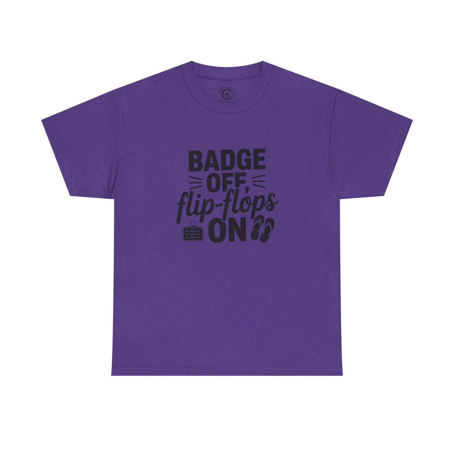 Retired Cop. Badge off, flip flops on first responder, Graphic Tee, T-Shirt, Unisex Humor Shirt, Gifts for Friends, Casual Wear, law enforcement