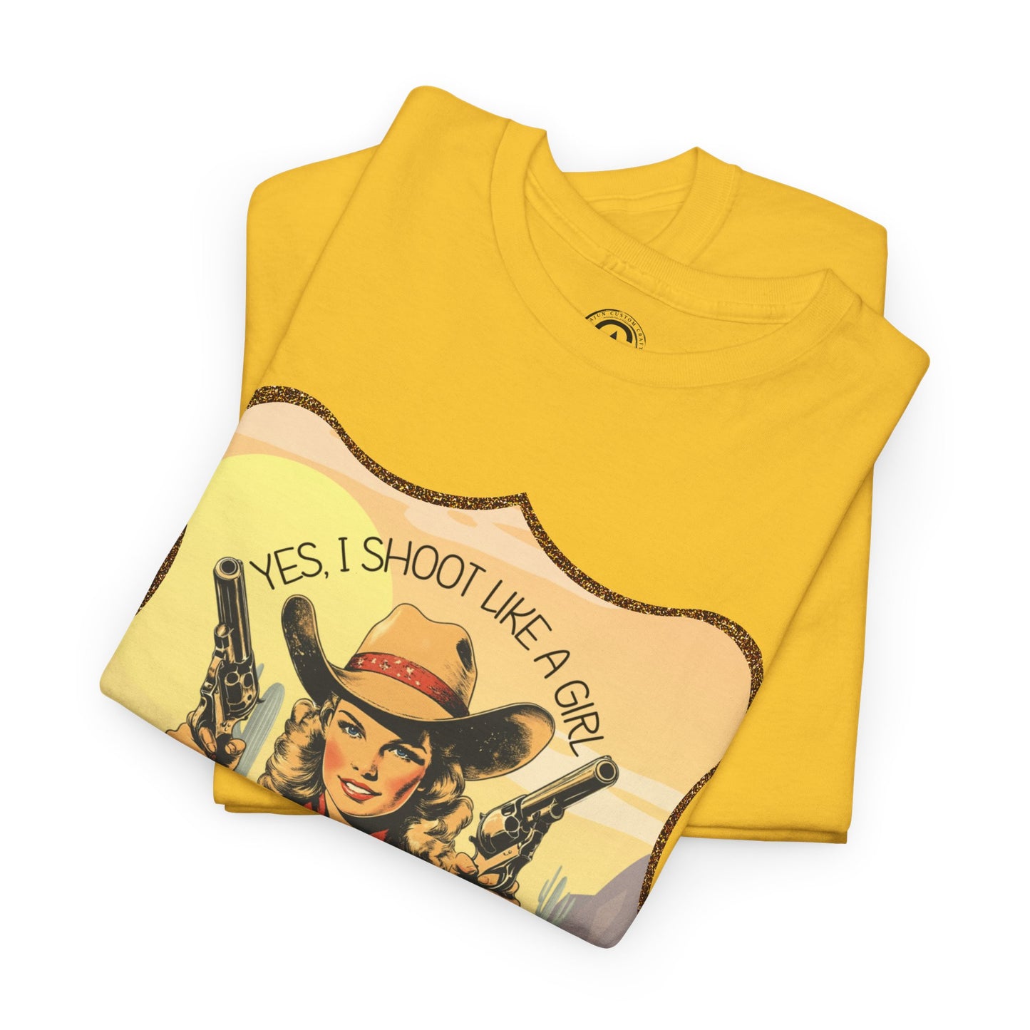 Personalized, Western Style Graphic Tee - "Yes, I Shoot Like A Girl", Cowgirl Shirt, Gift for Her, Feminist Apparel, Casualwear, Rodeo Outfit