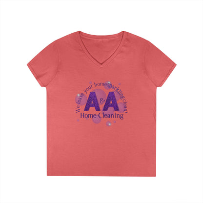 A&A, Purple Logo on a 2nd style vneck, Gildan