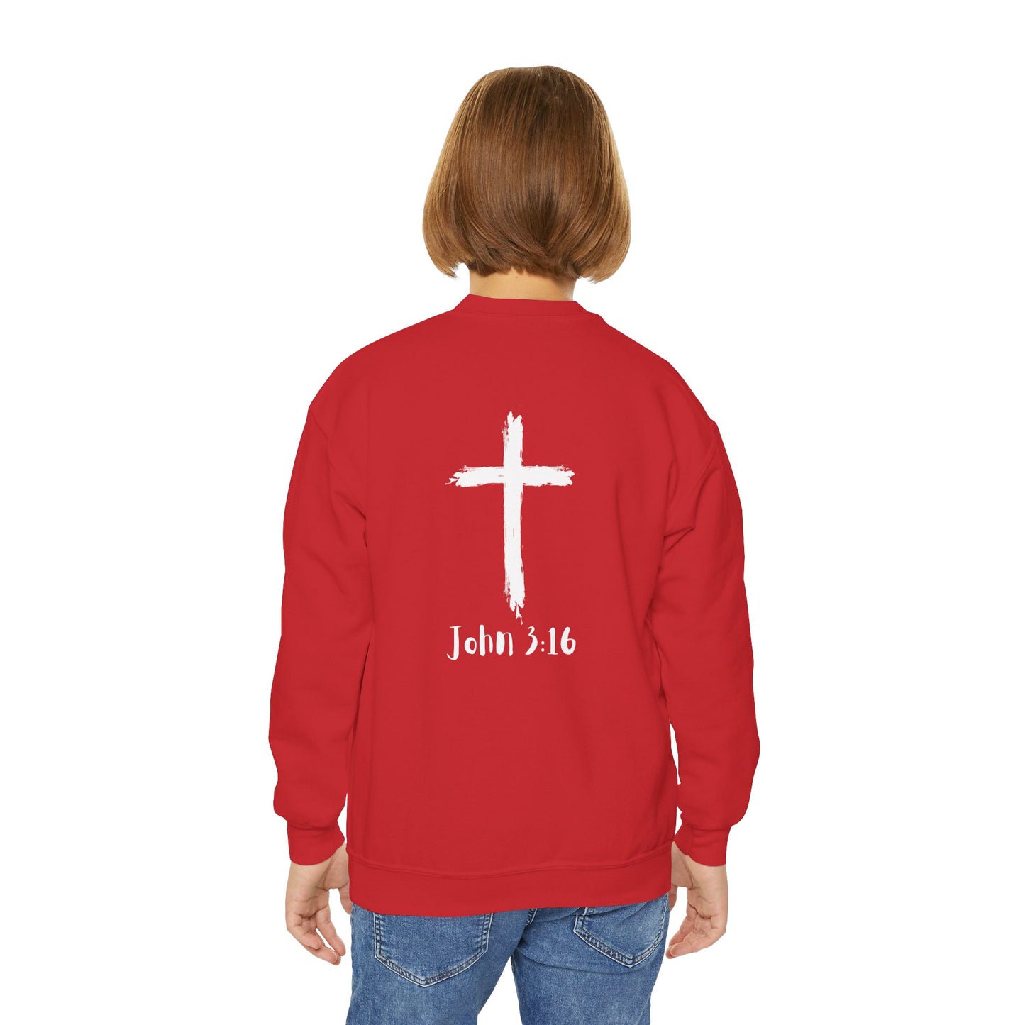 Youth Crewneck Sweatshirt - Thank U Jesus, Faithful Crewneck, Christian Youth Apparel, Inspirational Gift, Bible Verse Sweatshirt