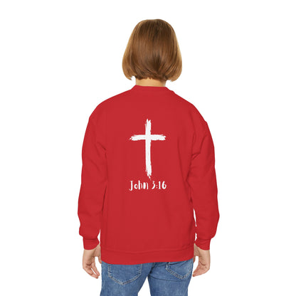 Youth Crewneck Sweatshirt - Thank U Jesus, Faithful Crewneck, Christian Youth Apparel, Inspirational Gift, Bible Verse Sweatshirt