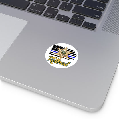 Retired Deputy Sheriff Vinyl Stickers, Police Retirement Gift, Law Enforcement Decor, Patriotic Stickers, First Responder Badge