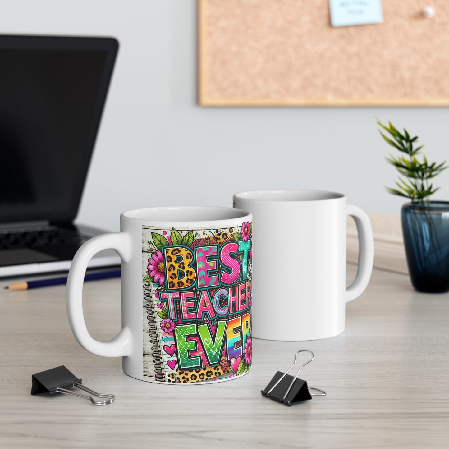 Colorful Teacher Appreciation Mug, Best Teacher Ever Coffee Cup, Gift for Educators, Classroom Essentials, Back to School Gift
