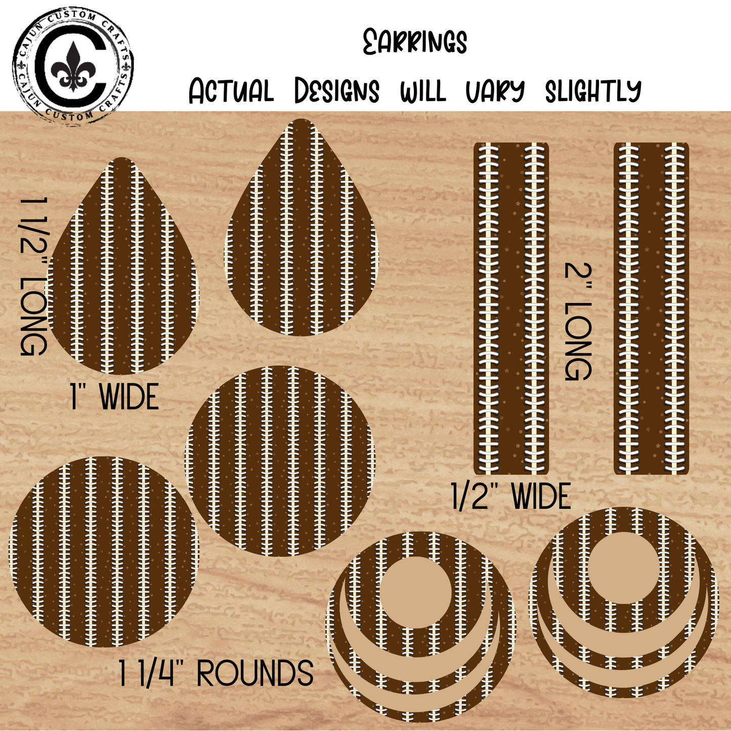 Football Stitches Pattern Earrings